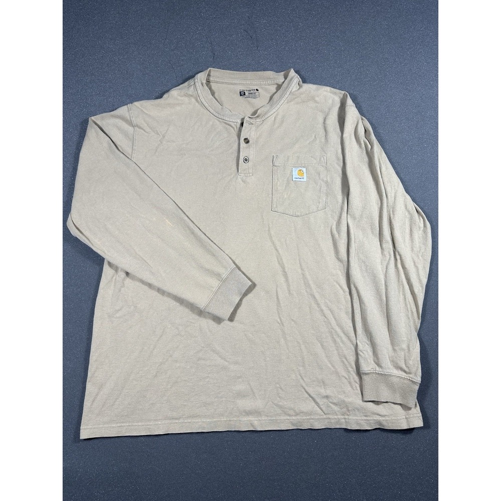 Men's Carhartt Loose Fit Long Sleeve 1/4 Button Up 2XLT Tall